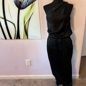 New black silk jumpsuit size medium